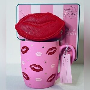 Petal & Pearl Red Lips Mug and Bag Charm Gift Set
